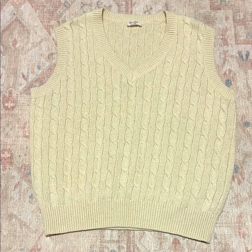 Cream Cable Knit Brandy Melville Sweater Vest